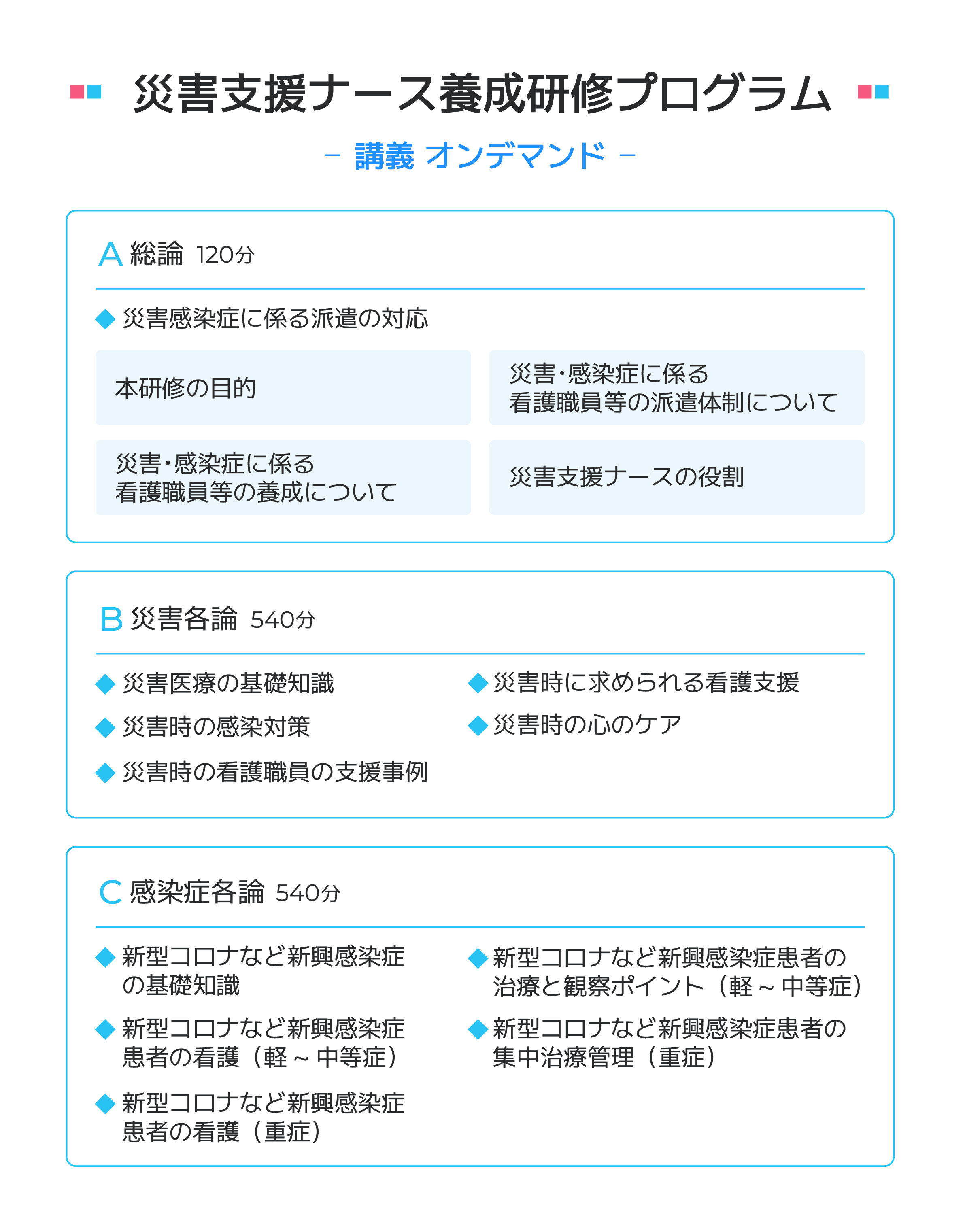 災害支援ナース養成研修プログラム(講義/オンデマンド)